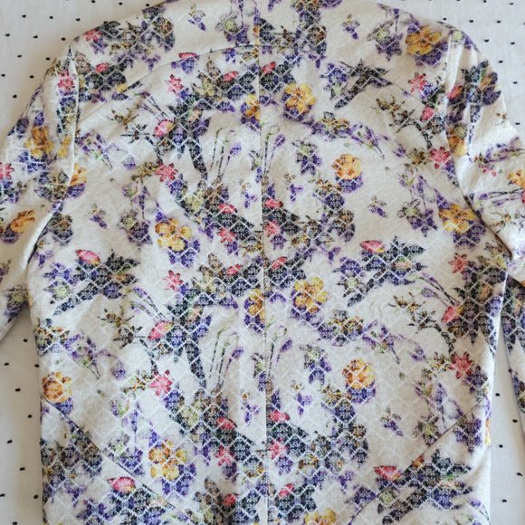 Topshop Women's Open Front Blazer with Floral Print, Size 8 - Picture 6 of 6